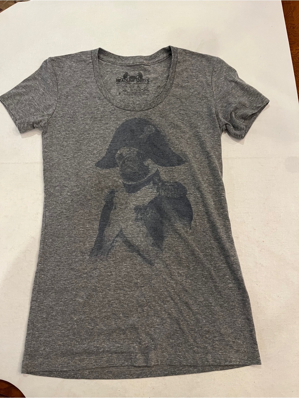 Super cute gray Napoleon pug Dog Graphic Tee. Faded